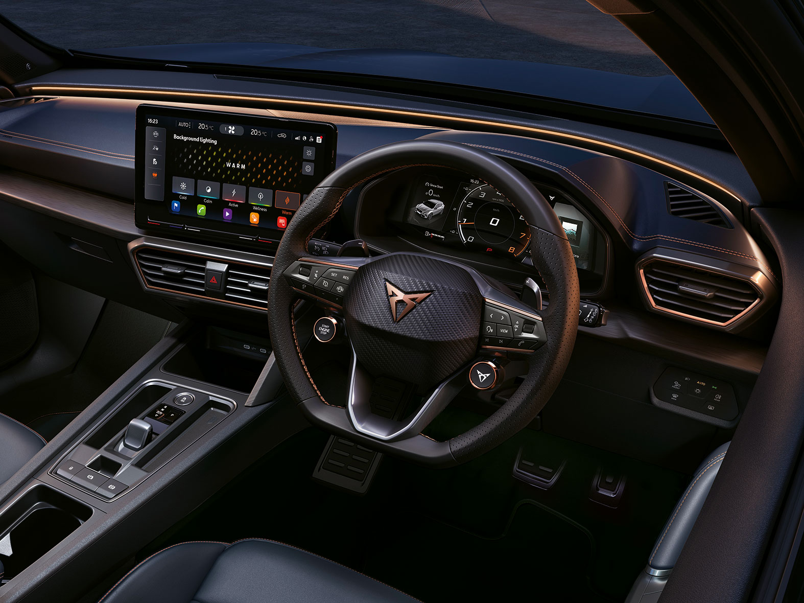 new cupra formentor interior with ambient lighting hues to suit your mood