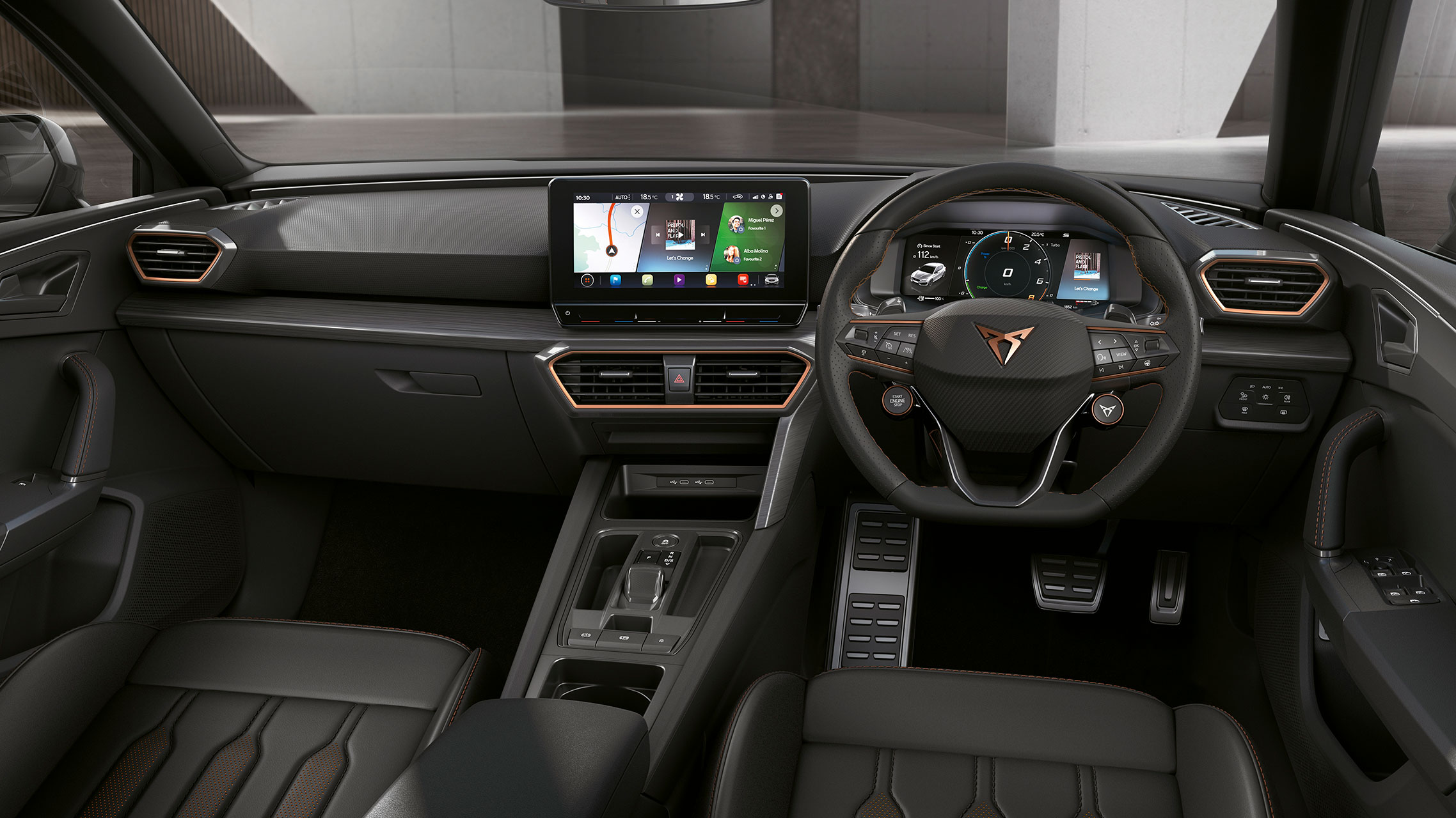 new cupra formentor with infotainment technology for live traffic updates and spotify streaming