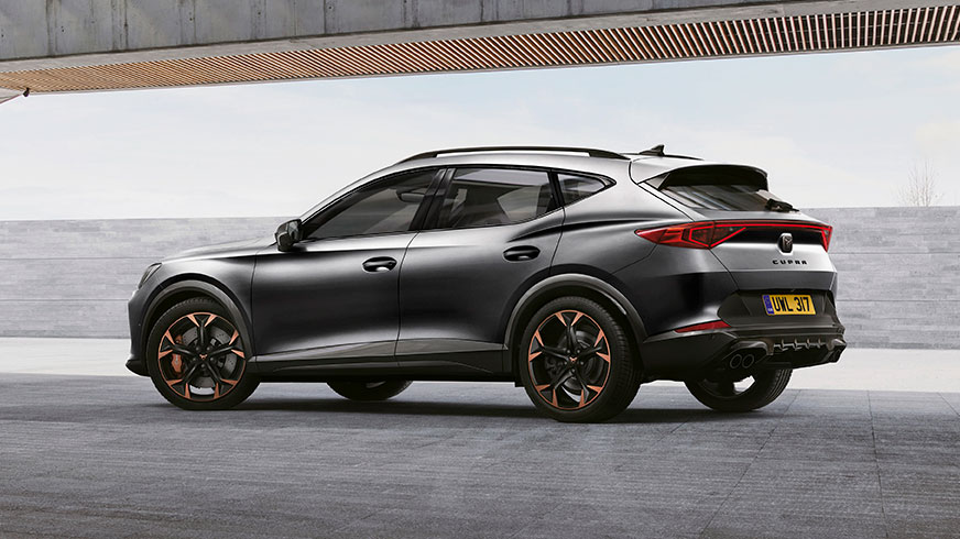 new cupra formentor compact suv with dynamic rear spoiler
