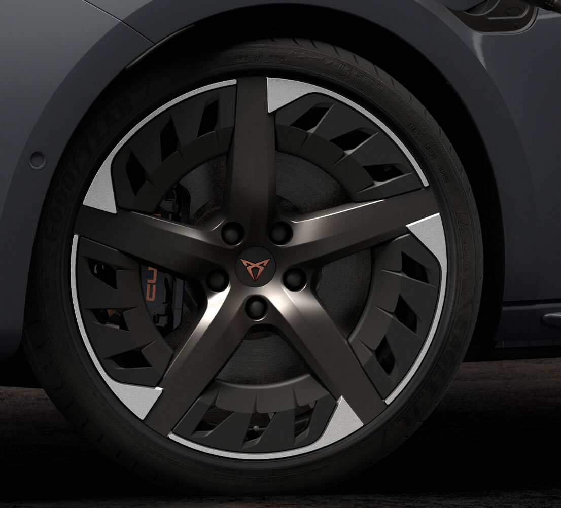 19” Alloy Wheels of the new CUPRA Leon Estate e-HYBRID Family Sports Car in graphene