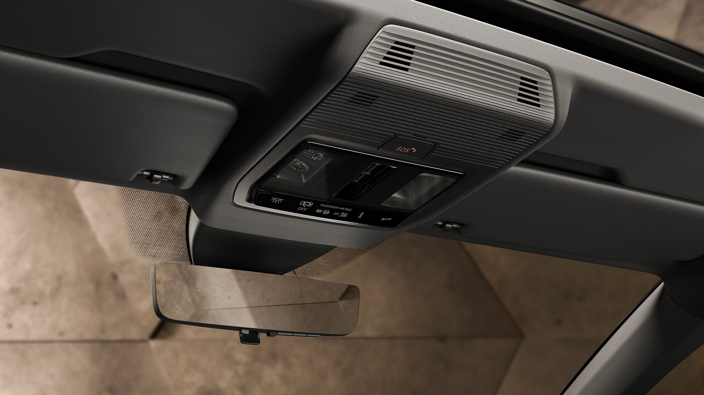 Emergency services of the CUPRA Leon five doors ehybrid Compact Sports Car. Interior view