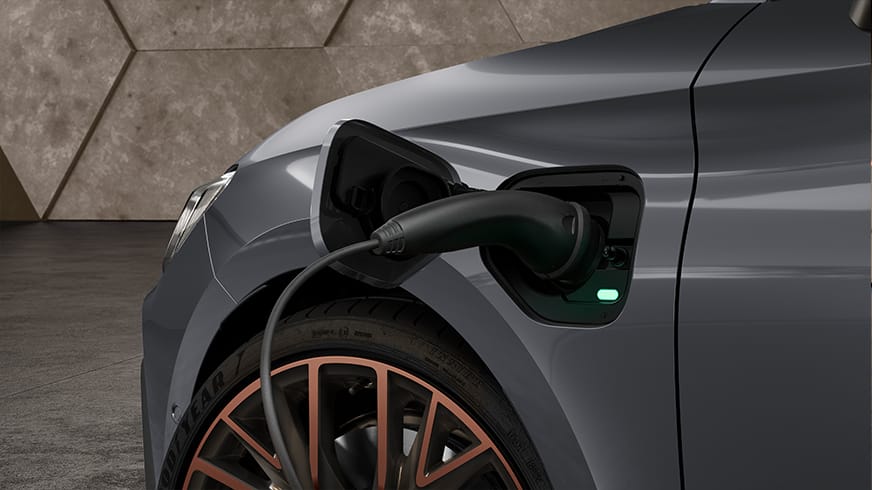 new CUPRA Leon ehybrid five door magnetic tech matte compact sports car digital cockpit with voice command